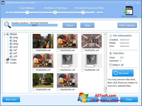 Снимка на екрана CardRecovery за Windows 7