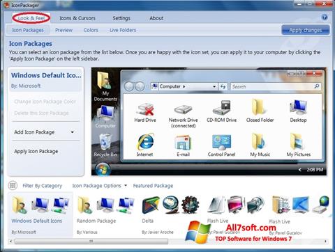 Снимка на екрана IconPackager за Windows 7