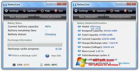 Снимка на екрана BatteryCare за Windows 7