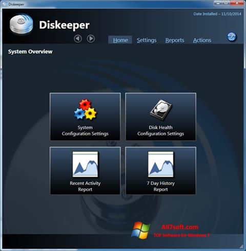 Снимка на екрана Diskeeper за Windows 7