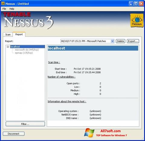 Снимка на екрана Nessus за Windows 7