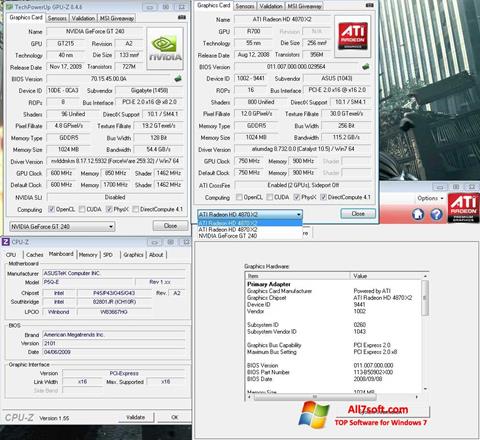 Снимка на екрана GPU-Z за Windows 7