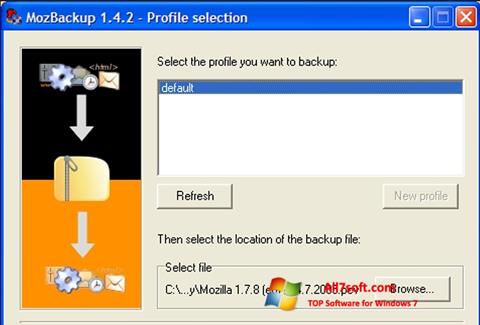 Снимка на екрана MozBackup за Windows 7