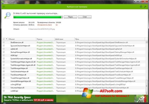 Снимка на екрана Dr.Web за Windows 7