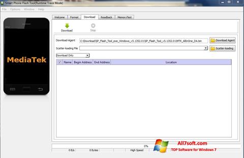 Снимка на екрана FlashTool за Windows 7