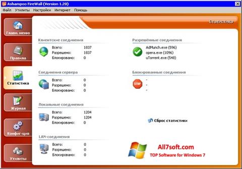 Снимка на екрана Ashampoo Firewall за Windows 7