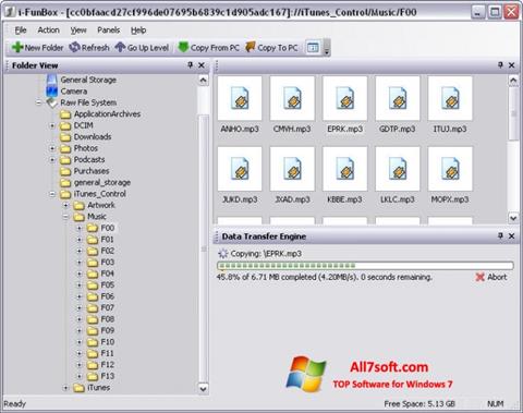 Снимка на екрана iFunBox за Windows 7