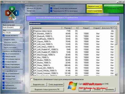 Снимка на екрана Snappy Driver Installer за Windows 7
