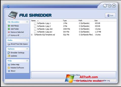 Снимка на екрана File Shredder за Windows 7