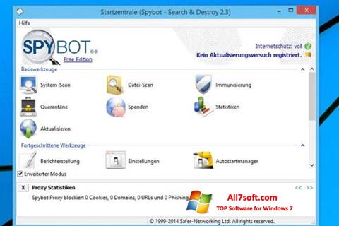 Снимка на екрана SpyBot за Windows 7