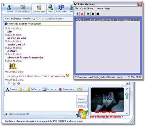 Снимка на екрана Fake Webcam за Windows 7