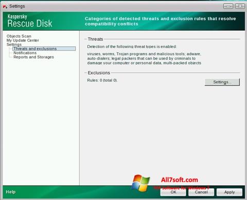 Снимка на екрана Kaspersky Rescue Disk за Windows 7