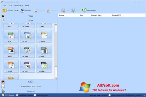 Снимка на екрана Format Factory за Windows 7