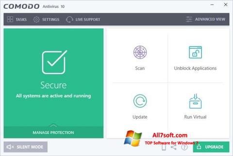Снимка на екрана Comodo Antivirus за Windows 7